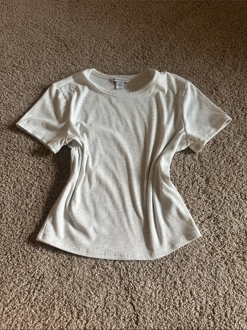 Athleta Kids Short Sleeve Crewneck Tee — Light Gray - Picture 3 of 3